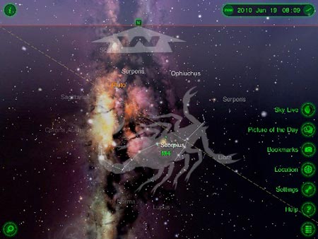Функциональность Star walk позволяет использовать его в качестве настоящего астрономического инструмента