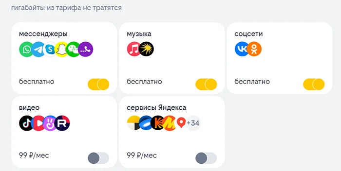 Опции, позволяющие экономить трафик абонентам тарифа «весенний хит» 