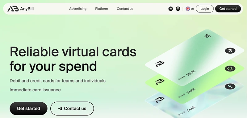 Скриншот сайта AnyBill