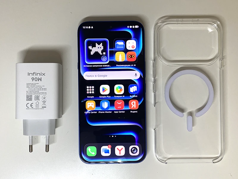 Смартфон Infinix NOTE 60 Pro, чехол и зарядное устройство