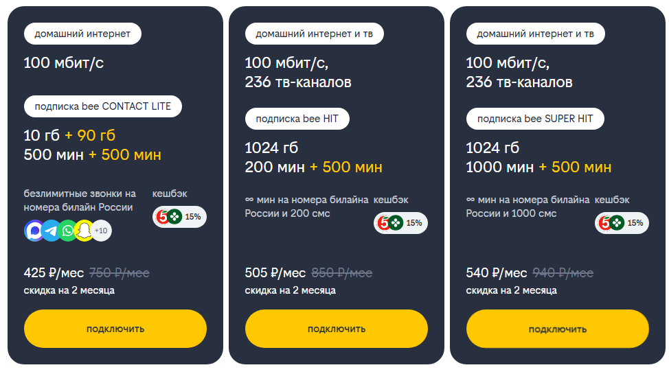 Подписки билайн с домашним интернетом для жителей Петербурга, краткое описание