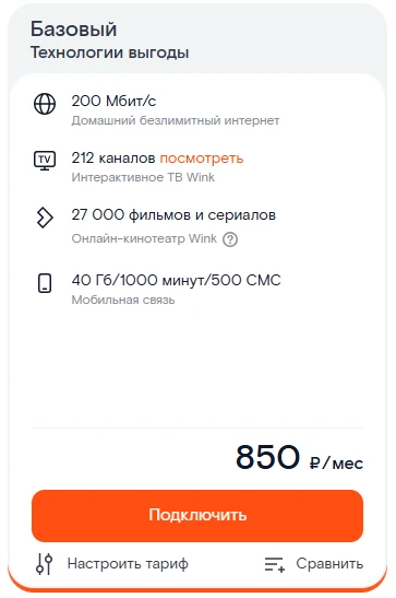 Краткое описание тарифа «Технологии выгоды» Краткое описание тарифа «Технологии выгоды»