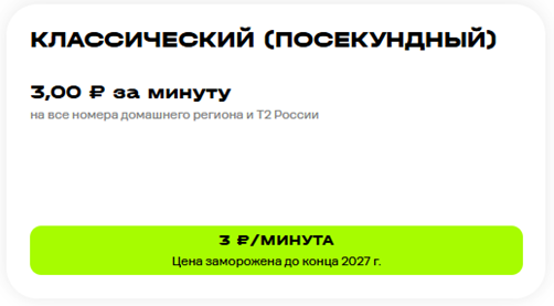 Краткое описание тарифа «Классический» Краткое описание тарифа «Классический»
