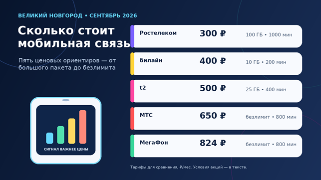 Ориентиры по стоимости тарифов в Великом Новгороде Ориентиры по стоимости тарифов в Великом Новгороде